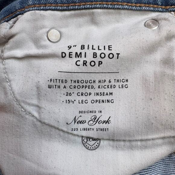 J Crew Women's Size 26 Billie Demi Boot Crop Leg Blue Wash Stretch Jeans - Picture 8 of 9